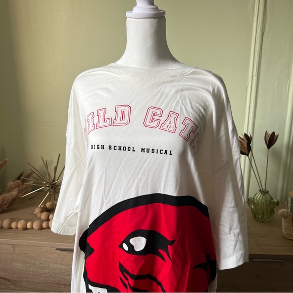 DISNEY Red Black High School Musical Bolton Jersey Midi Dress Graphic T-Shirt - Picture 7 of 14